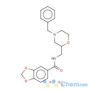 CAS No:112885-38-8 1,3-benzodioxole-5-carboxamiden-[[4-(phenylmethyl)-2-morpholinyl]methyl]-