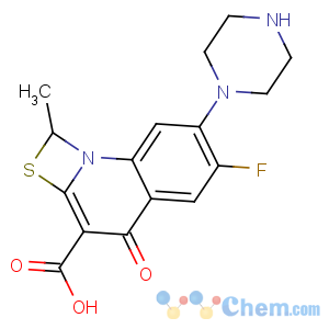 CAS No:112984-60-8 6-fluoro-1-methyl-4-oxo-7-piperazin-1-yl-1H-[1,3]thiazeto[3,<br />2-a]quinoline-3-carboxylic acid