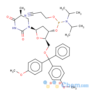 CAS No:113901-09-0 Thymidine,5'-O-[bis(4-methoxyphenyl)phenylmethyl]-5,6-dihydro-, 3'-[2-cyanoethylbis(1-methylethyl)phosphoramidite] (9CI)