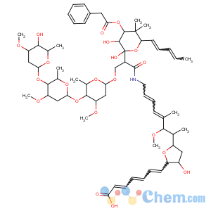 CAS No:114451-30-8 Benzeneacetic acid,2-[2-[[7-[5-(6-carboxy-1,3,5-hexatrienyl)tetrahydro-4-hydroxy-2-furanyl]-6-methoxy-5-methyl-2,4-octadienyl]amino]-1-[[[O-2,6-dideoxy-3-O-methyl-a-L-lyxo-hexopyranosyl-(1®