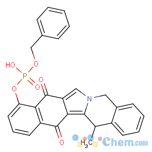 CAS No:114517-02-1 Phosphoric acid,mono(phenylmethyl)mono(5,8,13,14-tetrahydro-14-methyl-8,13-dioxobenz[5,6]isoindolo[2,1-b]isoquinolin-9-yl)ester