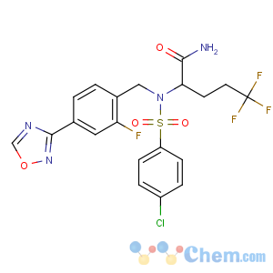 CAS No:1146699-66-2 (2R)-2-[(4-chlorophenyl)sulfonyl-[[2-fluoro-4-(1,2,<br />4-oxadiazol-3-yl)phenyl]methyl]amino]-5,5,5-trifluoropentanamide