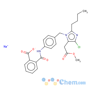 CAS No:114773-44-3 1H-Imidazole-5-aceticacid, 2-butyl-1-[[4-[(2-carboxybenzoyl)amino]phenyl]methyl]-4-chloro-, 5-methylester, sodium salt (1:1)