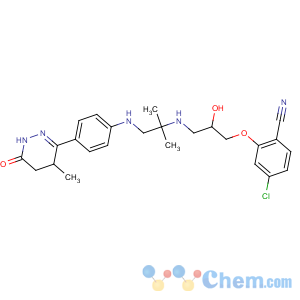 CAS No:114856-44-9 4-chloro-2-[2-hydroxy-3-[[2-methyl-1-[4-(4-methyl-6-oxo-4,<br />5-dihydro-1H-pyridazin-3-yl)anilino]propan-2-yl]amino]propoxy]<br />benzonitrile