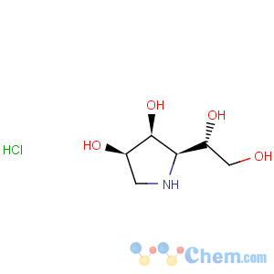 CAS No:114976-76-0 3,4-Pyrrolidinediol,2-[(1S)-1,2-dihydroxyethyl]-, hydrochloride (1:1), (2R,3S,4R)-