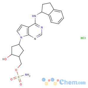 CAS No:1160295-21-5 [(1S,2S,4R)-4-[4-[[(1S)-2,3-dihydro-1H-inden-1-yl]amino]pyrrolo[2,<br />3-d]pyrimidin-7-yl]-2-hydroxycyclopentyl]methyl sulfamate hydrochloride