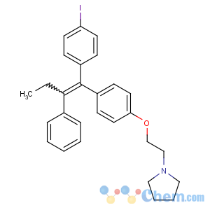 CAS No:116057-75-1 1-[2-[4-[(E)-1-(4-iodophenyl)-2-phenylbut-1-enyl]phenoxy]ethyl]<br />pyrrolidine