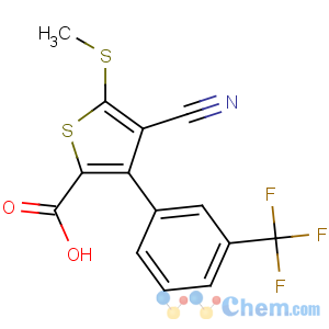 CAS No:116492-99-0 4-cyano-5-methylsulfanyl-3-[3-(trifluoromethyl)phenyl]thiophene-2-<br />carboxylic acid