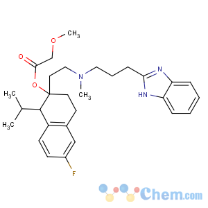 CAS No:116644-53-2 [(1S,<br />2S)-2-[2-[3-(1H-benzimidazol-2-yl)propyl-methylamino]ethyl]-6-fluoro-1-<br />propan-2-yl-3,4-dihydro-1H-naphthalen-2-yl] 2-methoxyacetate