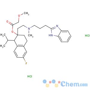 CAS No:116666-63-8 [(1S,<br />2S)-2-[2-[3-(1H-benzimidazol-2-yl)propyl-methylamino]ethyl]-6-fluoro-1-<br />propan-2-yl-3,4-dihydro-1H-naphthalen-2-yl]<br />2-methoxyacetate