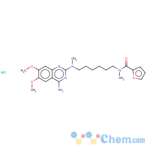 CAS No:116784-70-4 2-Furancarboxamide,N-[6-[(4-amino-6,7-dimethoxy-2-quinazolinyl)methylamino]hexyl]-N-methyl-,hydrochloride (1:1)