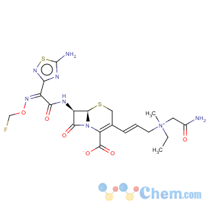 CAS No:116853-25-9 2-Propen-1-aminium,N-(2-amino-2-oxoethyl)-3-[(6R,7R)-7-[[(2Z)-2-(5-amino-1,2,4-thiadiazol-3-yl)-2-[(fluoromethoxy)imino]acetyl]amino]-2-carboxy-8-oxo-5-thia-1-azabicyclo[4.2.0]oct-2-en-3-yl]-N-ethyl-N-methyl-,inner salt, (2E)-