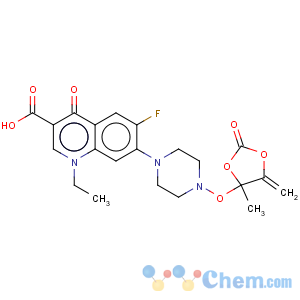 CAS No:117458-86-3 3-Quinolinecarboxylicacid,1-ethyl-6-fluoro-1,4-dihydro-7-[4-[(4-methyl-5-methylene-2-oxo-1,3-dioxolan-4-yl)oxy]-1-piperazinyl]-4-oxo-