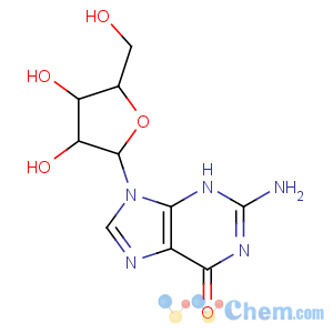 CAS No:118-00-3 2-amino-9-[(2R,3R,4S,5R)-3,<br />4-dihydroxy-5-(hydroxymethyl)oxolan-2-yl]-3H-purin-6-one