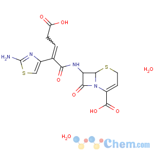 CAS No:118081-34-8 (6R,7R)-7-[[(Z)-2-(2-amino-1,<br />3-thiazol-4-yl)-4-carboxybut-2-enoyl]amino]-8-oxo-5-thia-1-azabicyclo[4.<br />2.0]oct-2-ene-2-carboxylic acid