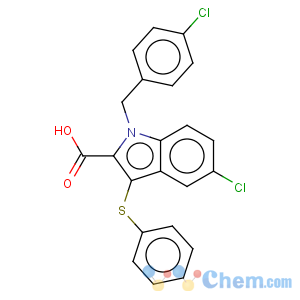 CAS No:118414-59-8 1H-Indole-2-carboxylicacid, 5-chloro-1-[(4-chlorophenyl)methyl]-3-(phenylthio)-