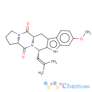 CAS No:118974-02-0 5H,14H-Pyrrolo[1'',2'':4',5']pyrazino[1',2':1,6]pyrido[3,4-b]indole-5,14-dione,1,2,3,5a,6,11,12,14a-octahydro-9-methoxy-12-(2-methyl-1-propen-1-yl)-,(5aS,12S,14aS)-