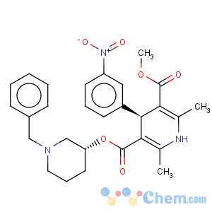 CAS No:119065-61-1 3,5-Pyridinedicarboxylicacid, 1,4-dihydro-2,6-dimethyl-4-(3-nitrophenyl)-, methyl(3R)-1-(phenylmethyl)-3-piperidinyl ester, (4S)- (9CI)
