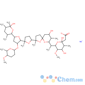 CAS No:119068-77-8 2H-Pyran-2-acetic acid,tetrahydro-2,4-dihydroxy-6-[(1R)-1-[(2S,5R,7S,8R,9S)-9-hydroxy-2,8-dimethyl-2-[(2S,2'R,3'S,5R,5'R)-octahydro-2-methyl-5'-[(2S,3S,5R,6S)-tetrahydro-6-hydroxy-3,5,6-trimethyl-2H-pyran-2-yl]-3'-[[(2S,5S,6R)-tetrahydro-5-methoxy-6-methyl-2H-pyran-2-yl]oxy][2,2'-bifuran]-5-yl]-1,6-dioxaspiro[4.5]dec-7-yl]ethyl]-5-methoxy-3-methyl-,sodium salt (1:1), (2R,3S,4S,5R,6S)-