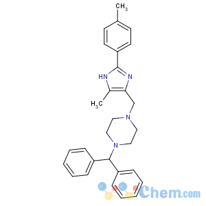 CAS No:119514-66-8 1-benzhydryl-4-[[5-methyl-2-(4-methylphenyl)-1H-imidazol-4-yl]methyl]<br />piperazine