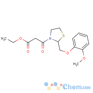 CAS No:119637-67-1 ethyl<br />3-[2-[(2-methoxyphenoxy)methyl]-1,3-thiazolidin-3-yl]-3-oxopropanoate