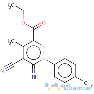 CAS No:120049-79-8 3-Pyridazinecarboxylic acid,5-cyano-1,6-dihydro-6-imino-4-methyl-1-(4-methylphenyl)-, ethyl ester