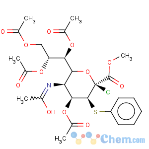 CAS No:120104-58-7 methyl (2S,3S,4S,5S)-5-acetamido-4-acetoxy-2-chloro-3-phenylsulfanyl-6-[(1S,2R)-1,2,3-triacetoxypropyl]tetrahydropyran-2-carboxylate