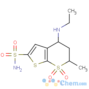CAS No:120279-96-1 (4S,6S)-4-(ethylamino)-6-methyl-7,7-dioxo-5,6-dihydro-4H-thieno[2,<br />3-b]thiopyran-2-sulfonamide