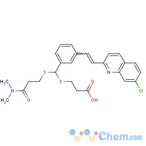 CAS No:120443-16-5 3-[(R)-[3-[(E)-2-(7-chloroquinolin-2-yl)ethenyl]phenyl]-[3-<br />(dimethylamino)-3-oxopropyl]sulfanylmethyl]sulfanylpropanoic acid