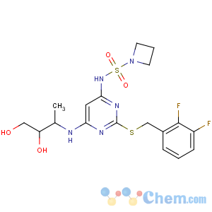 CAS No:1204707-71-0 N-[2-[(2,3-difluorophenyl)methylsulfanyl]-6-[[(2R,3R)-3,<br />4-dihydroxybutan-2-yl]amino]pyrimidin-4-yl]azetidine-1-sulfonamide