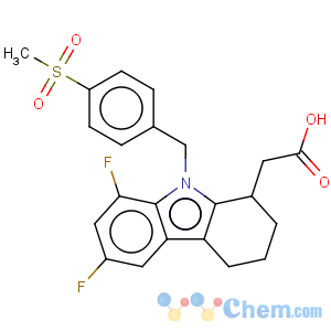 CAS No:121083-05-4 1H-Carbazole-1-aceticacid, 6,8-difluoro-2,3,4,9-tetrahydro-9-[[4-(methylsulfonyl)phenyl]methyl]-,(-)-