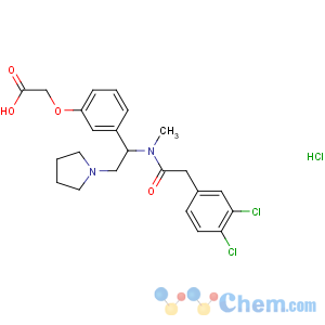 CAS No:121264-04-8 2-[3-[1-[[2-(3,<br />4-dichlorophenyl)acetyl]-methylamino]-2-pyrrolidin-1-ylethyl]phenoxy]<br />acetic acid