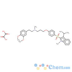 CAS No:121346-32-5 Benzeneethanamine,3,4-dimethoxy-N-methyl-N-[3-[4-[[1-methyl-3-(1-methylethyl)-1H-indol-2-yl]sulfonyl]phenoxy]propyl]-