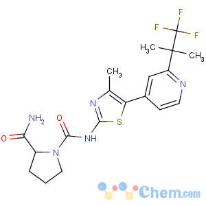 CAS No:1217486-61-7 (2S)-1-N-[4-methyl-5-[2-(1,1,<br />1-trifluoro-2-methylpropan-2-yl)pyridin-4-yl]-1,<br />3-thiazol-2-yl]pyrrolidine-1,2-dicarboxamide