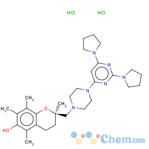 CAS No:122003-11-6 2H-1-Benzopyran-6-ol,2-[[4-(2,6-di-1-pyrrolidinyl-4-pyrimidinyl)-1-piperazinyl]methyl]-3,4-dihydro-2,5,7,8-tetramethyl-