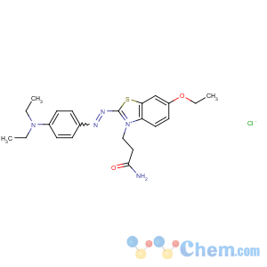 CAS No:12221-38-4 3-[2-[[4-(diethylamino)phenyl]diazenyl]-6-ethoxy-1,<br />3-benzothiazol-3-ium-3-yl]propanamide