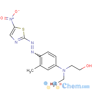 CAS No:12223-01-7 2-[N-ethyl-3-methyl-4-[(5-nitro-1,<br />3-thiazol-2-yl)diazenyl]anilino]ethanol