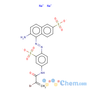 CAS No:12225-98-8 2-Naphthalenesulfonicacid,6-amino-5-[2-[4-[(2-bromo-1-oxo-2-propen-1-yl)amino]-2-sulfophenyl]diazenyl]-,sodium salt (1:2)