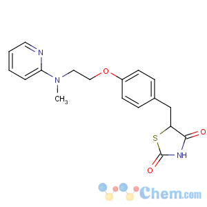 CAS No:122320-73-4 5-[[4-[2-[methyl(pyridin-2-yl)amino]ethoxy]phenyl]methyl]-1,<br />3-thiazolidine-2,4-dione