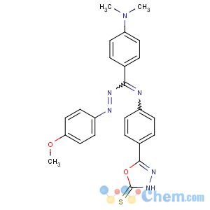 CAS No:122364-71-0 1,3,4-Oxadiazole-2(3H)-thione,5-[4-[[[4-(dimethylamino)phenyl][2-(4-methoxyphenyl)diazenyl]methylene]amino]phenyl]-