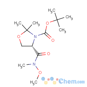 CAS No:122709-21-1 3-Oxazolidinecarboxylicacid, 4-[(methoxymethylamino)carbonyl]-2,2-dimethyl-, 1,1-dimethylethyl ester,(4S)-