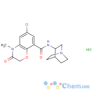 CAS No:123040-16-4 N-(1-azabicyclo[2.2.2]octan-3-yl)-6-chloro-4-methyl-3-oxo-1,<br />4-benzoxazine-8-carboxamide