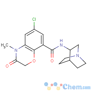 CAS No:123040-69-7 2H-1,4-Benzoxazine-8-carboxamide,N-1-azabicyclo[2.2.2]oct-3-yl-6-chloro-3,4-dihydro-4-methyl-3-oxo-