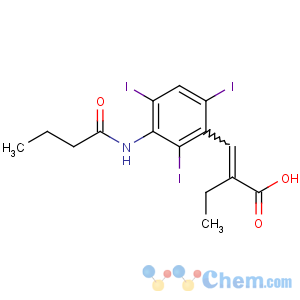 CAS No:1233-53-0 (2E)-2-[[3-(butanoylamino)-2,4,6-triiodophenyl]methylidene]butanoic acid