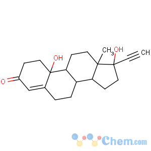 CAS No:1236-00-6 19-Norpregn-4-en-20-yn-3-one,10,17-dihydroxy-, (17a)- (9CI)