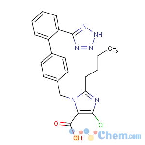 CAS No:124750-92-1 2-butyl-5-chloro-3-[[4-[2-(2H-tetrazol-5-yl)phenyl]phenyl]methyl]<br />imidazole-4-carboxylic acid