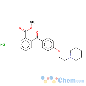 CAS No:1248-42-6 Benzoic acid,2-[4-[2-(1-piperidinyl)ethoxy]benzoyl]-, methyl ester, hydrochloride (1:1)