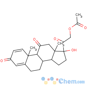 CAS No:125-10-0 [2-[(8S,9S,10R,13S,14S,17R)-17-hydroxy-10,13-dimethyl-3,11-dioxo-6,7,8,<br />9,12,14,15,16-octahydrocyclopenta[a]phenanthren-17-yl]-2-oxoethyl]<br />acetate