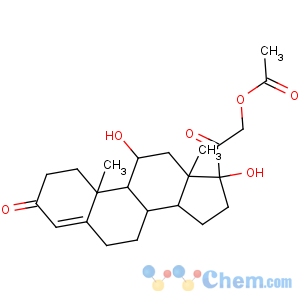 CAS No:1250-97-1 [2-[(8S,9S,10R,11R,13S,14S,17R)-11,17-dihydroxy-10,13-dimethyl-3-oxo-2,<br />6,7,8,9,11,12,14,15,<br />16-decahydro-1H-cyclopenta[a]phenanthren-17-yl]-2-oxoethyl] acetate