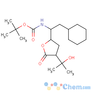 CAS No:125016-14-0 {2-CYCLOHEXYL-1-[4-(1-HYDROXY-1-METHYL-ETHYL)-5-OXO-TETRAHYDRO-FURAN-2-YL]-ETHYL}-CARBAMIC ACID TERT-BUTYL ESTER